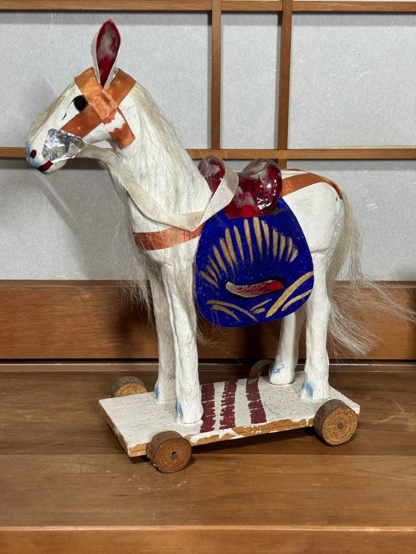 宇土張子『飾り馬』 白馬 熊本 希少 民藝 伝統文化 芸術 古道具