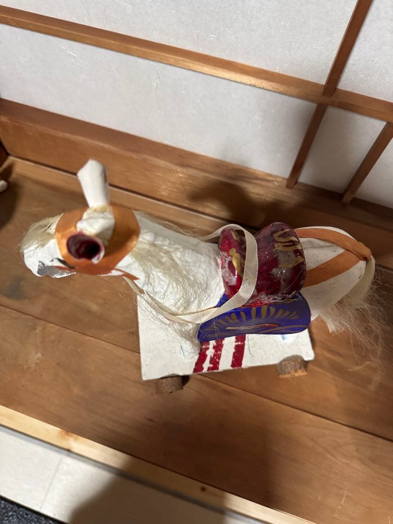 宇土張子『飾り馬』 白馬 熊本 希少 民藝 伝統文化 芸術 古道具