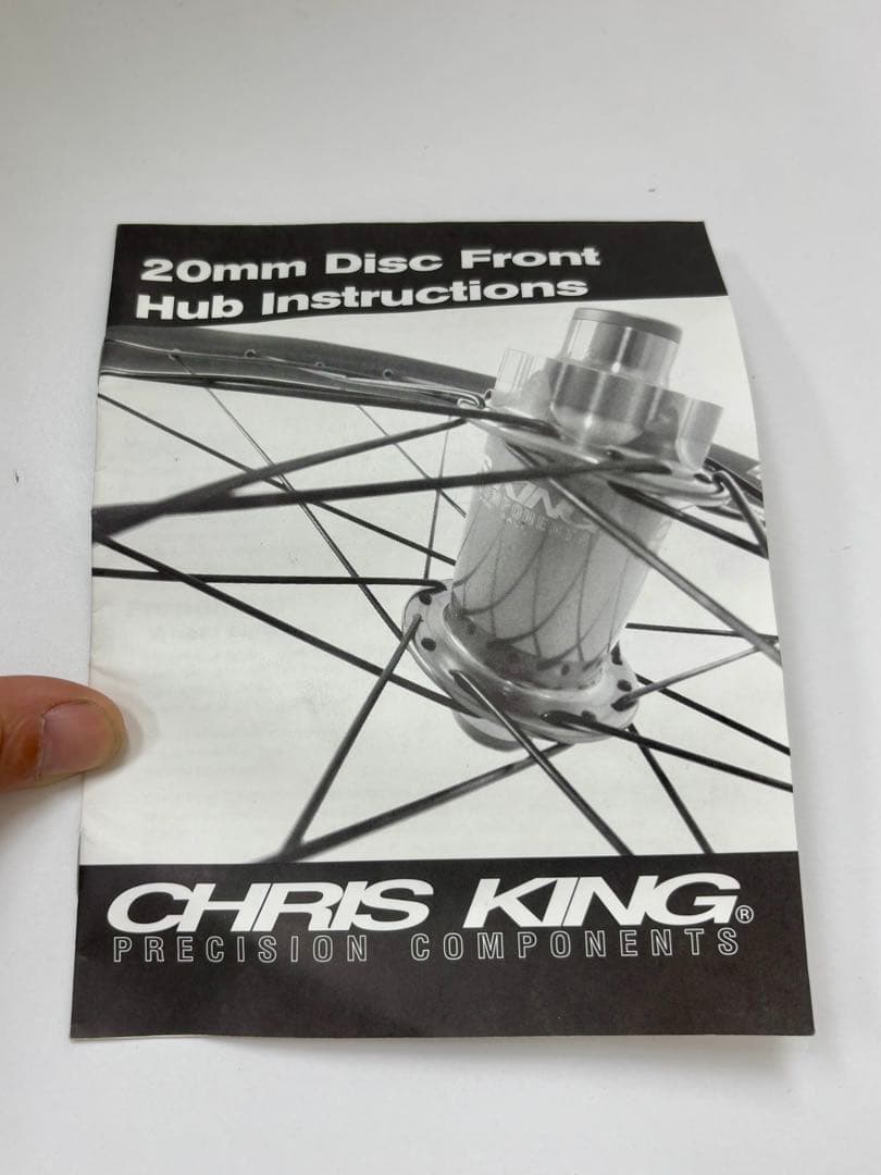 CHRIS KING 24mm スルーアクスルフロントハブ　ピューター