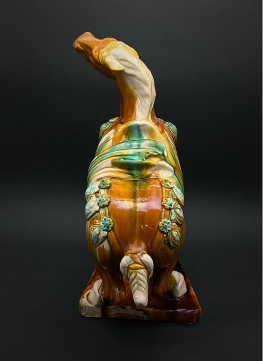 美術品 唐三彩 馬 置物