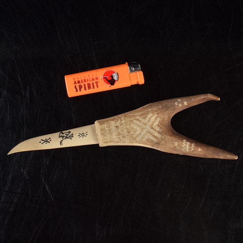 北欧伝統工芸　トナカイ鹿角　ペーパーナイフ　V　9292