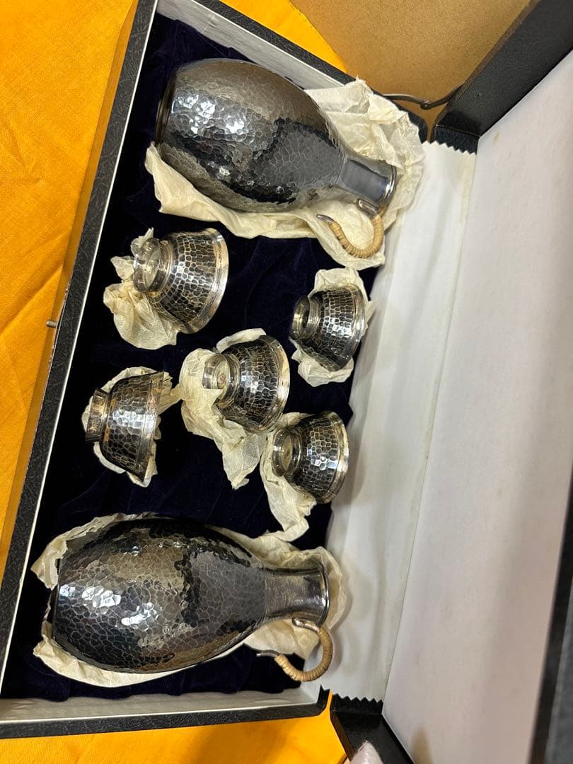 【新品】純銀製　徳利・猪口セット 酒器　チロリ　盃シルバー 総重量252g