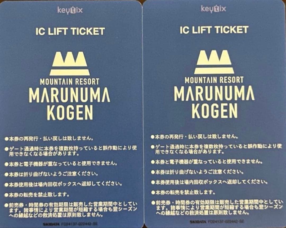 丸沼高原のICリフト券　2枚