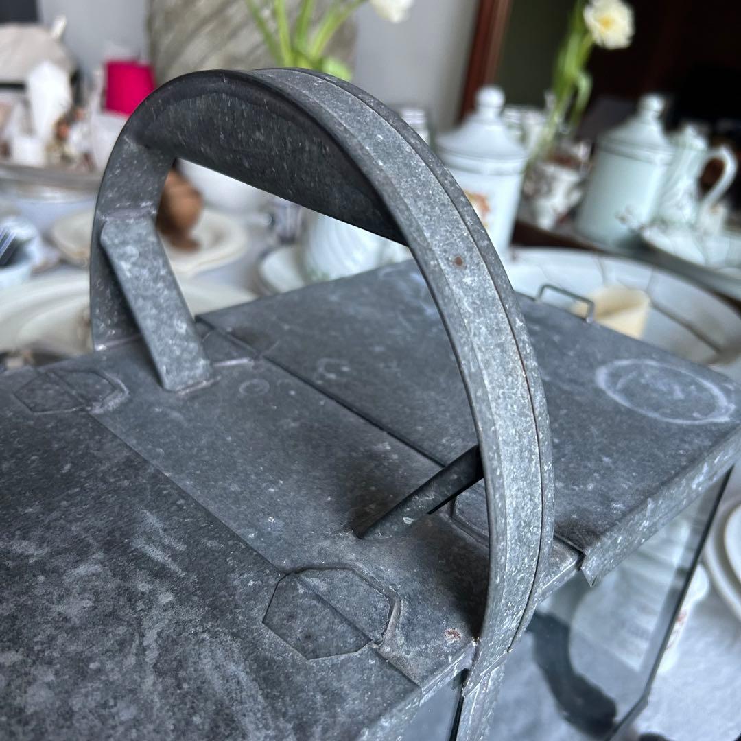 レア　フランスアンティーク　ブリキ　パンケース　ショーケース　両開　バタフライ式