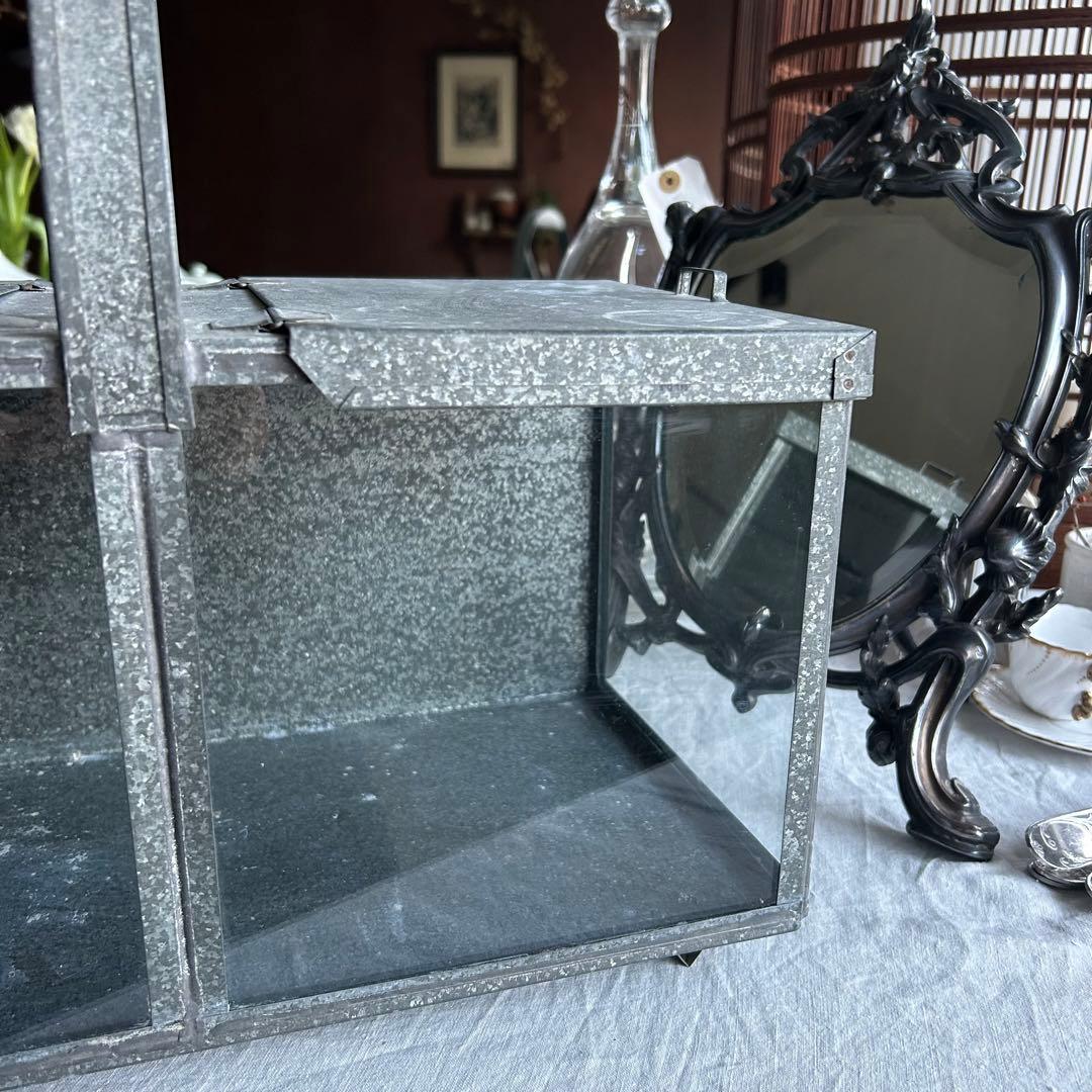 レア　フランスアンティーク　ブリキ　パンケース　ショーケース　両開　バタフライ式