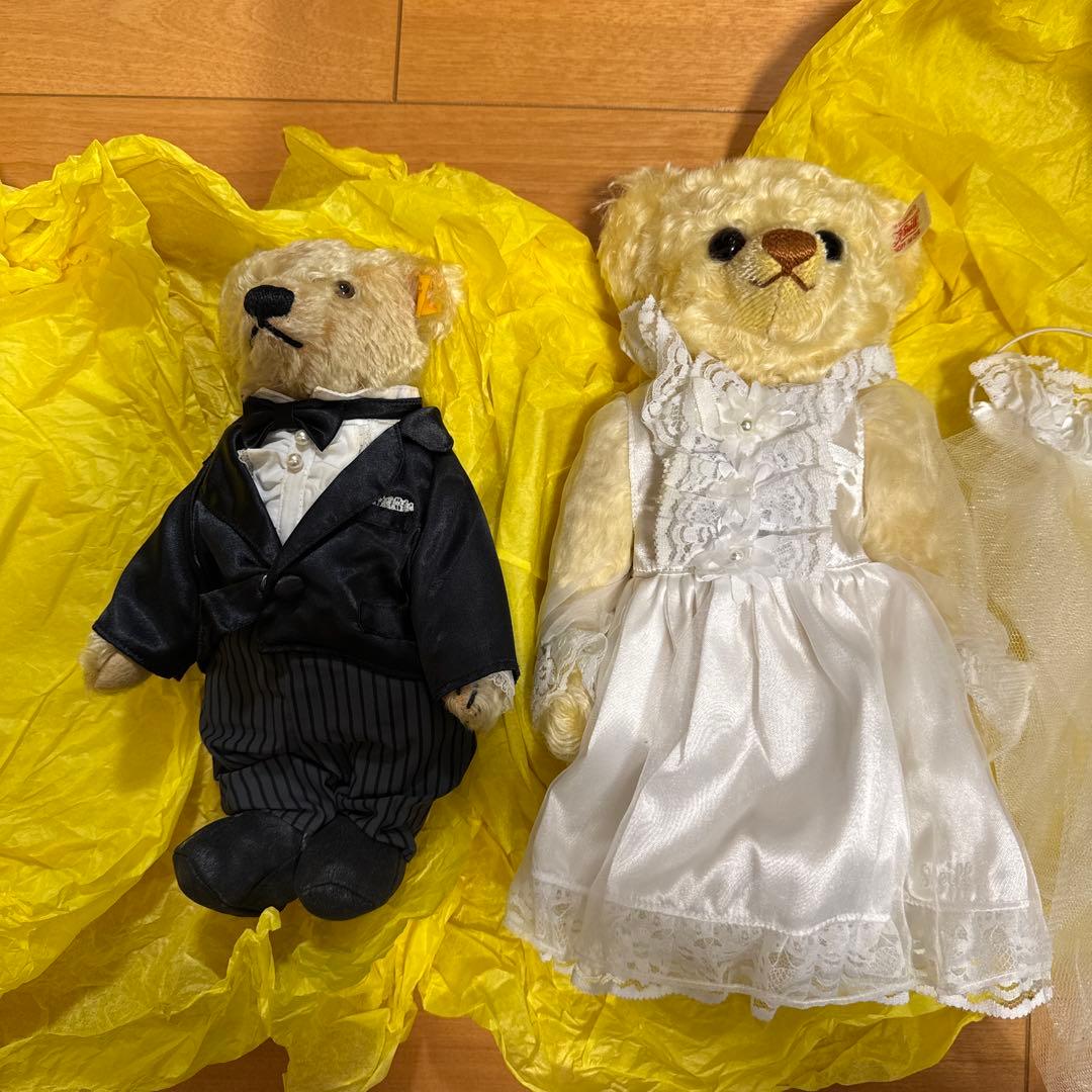 ぬいぐるみ タキシードとドレスのペア