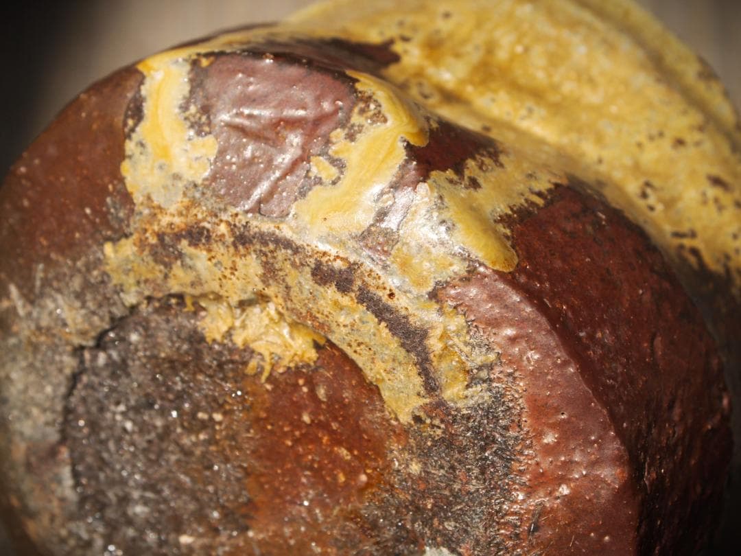 人気作家★荻野雅也【師：太田富夫】備前《伊部手》碗★共箱・布 ★黄胡麻