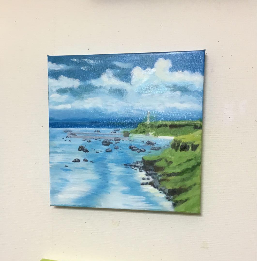 油彩画　「　夏の海　」　原画　3Dキャンパス