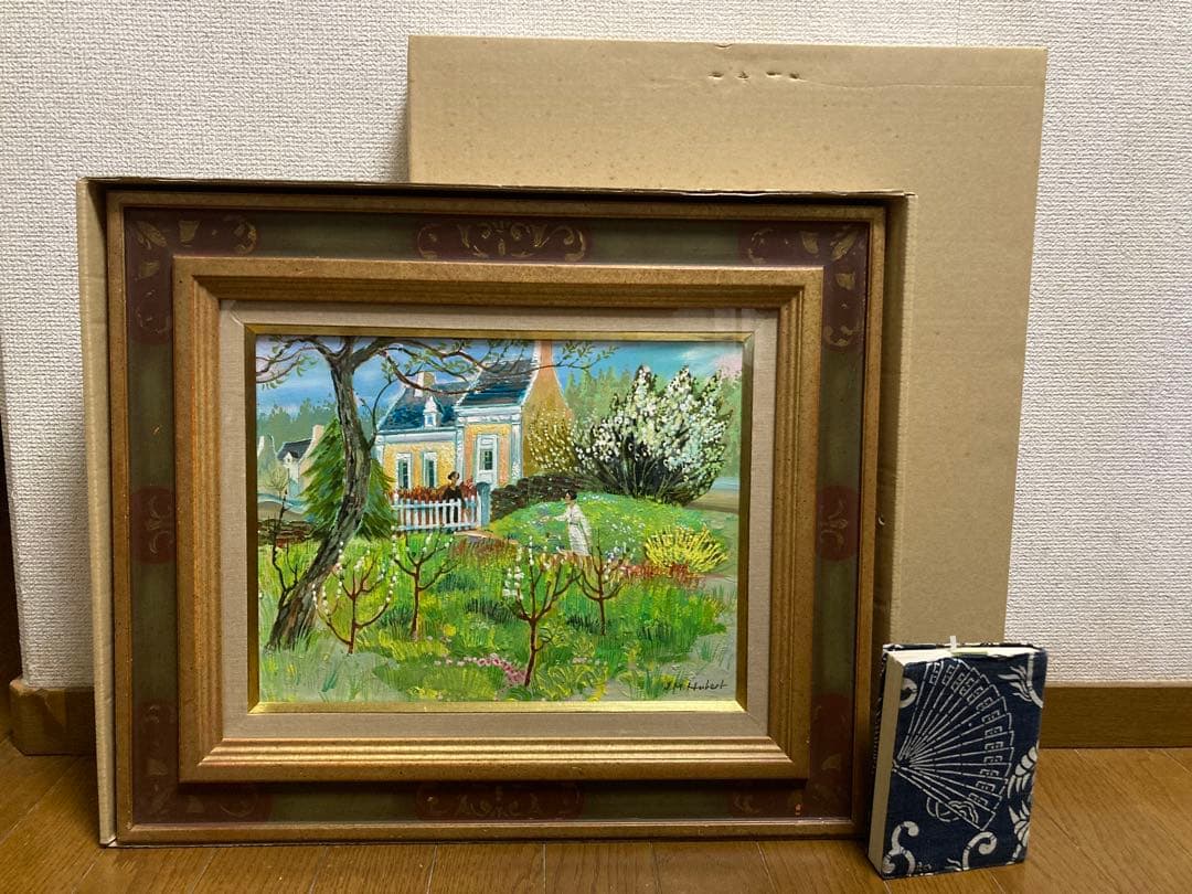 油彩 油絵 フランス風景【J.M. Hubert】 箱あり F5号