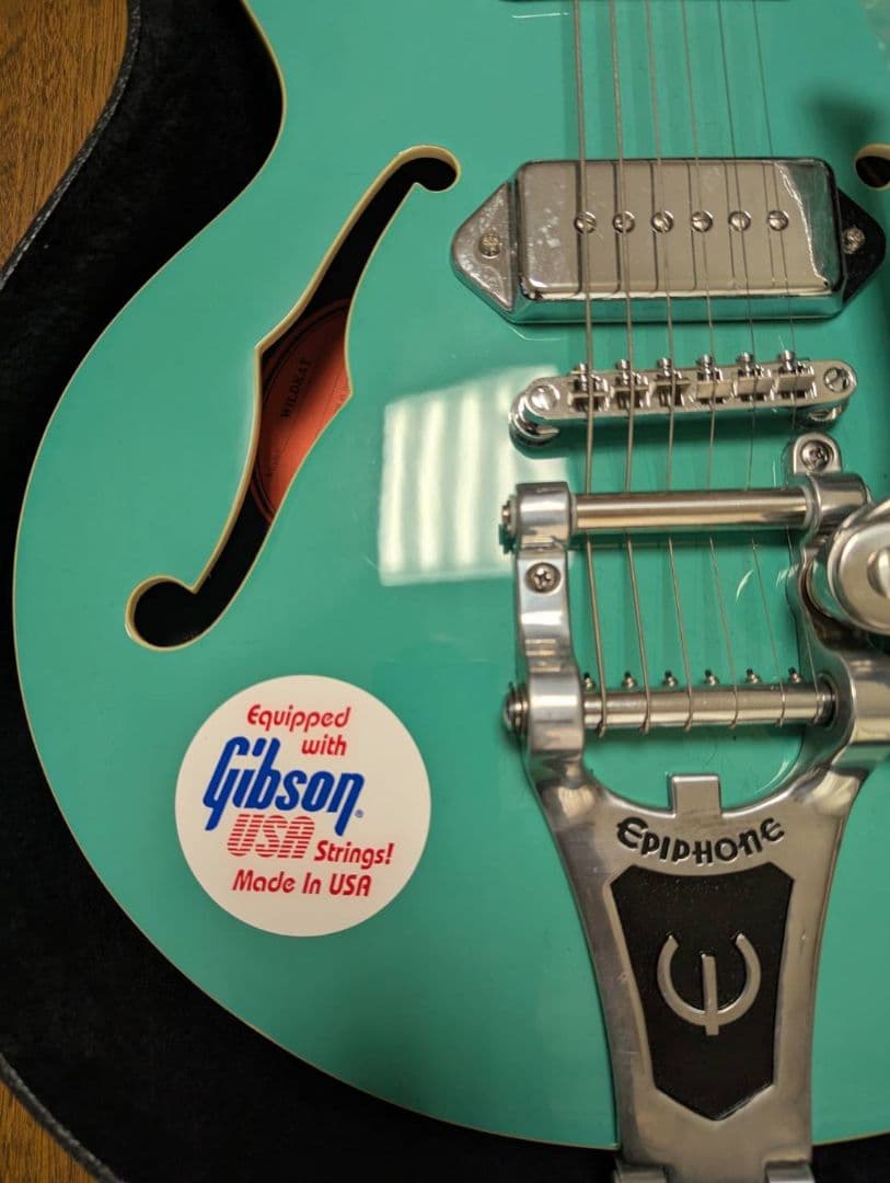 まっちゃん　エピフォン ギター ミントグリーン ハードケース付き