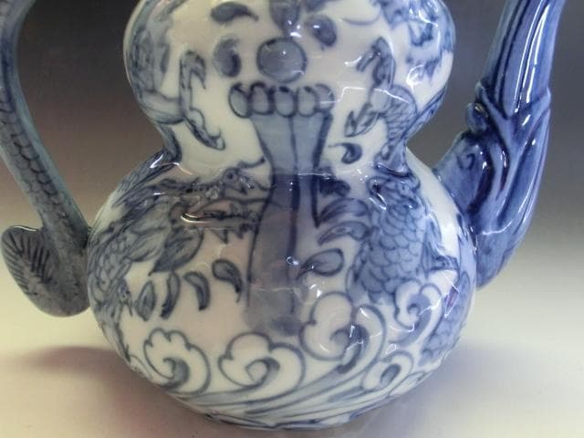 水注■「雍正年製」染付龍紋鳥摘み水差し 青華 古玩 唐物 中国 時代物 骨董品■