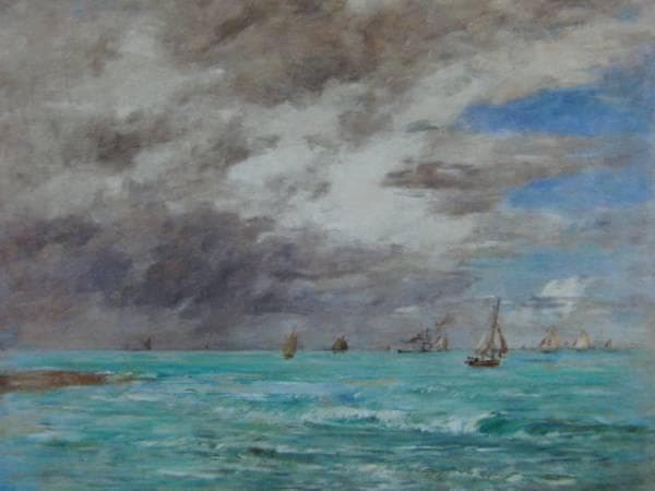 ウジェーヌ・ブーダン、「ドーヴィルの浜辺」、希少な画集より