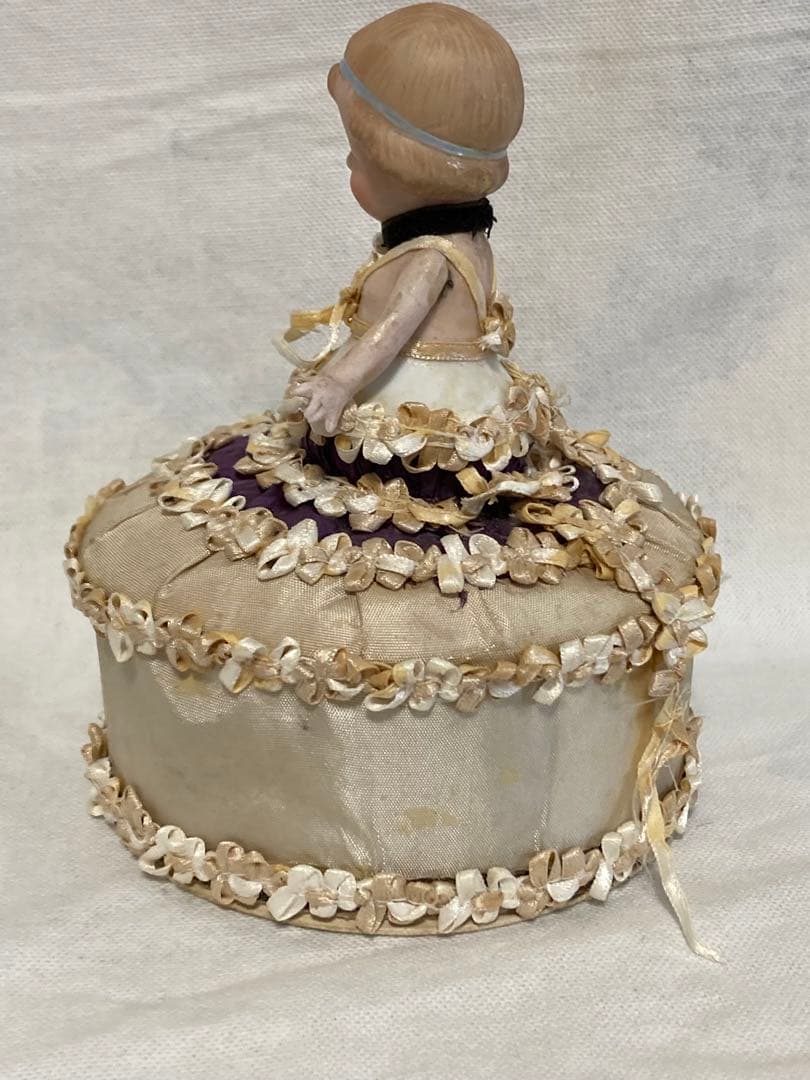 フランスアンティーク ハーフドール キャンディボックス