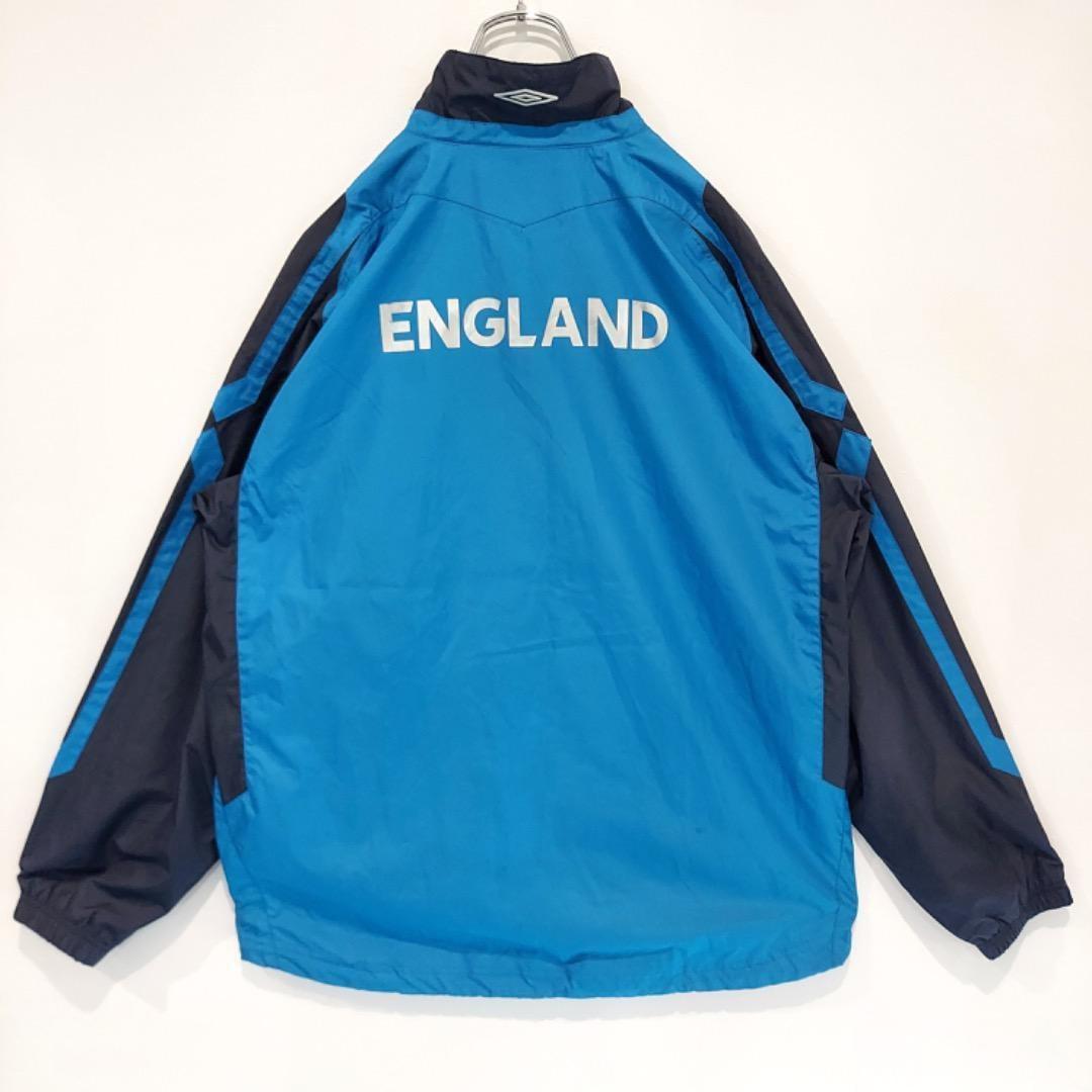 アンブロ イングランド代表 ナイロンジャケット サッカー 紺 青 00s XL