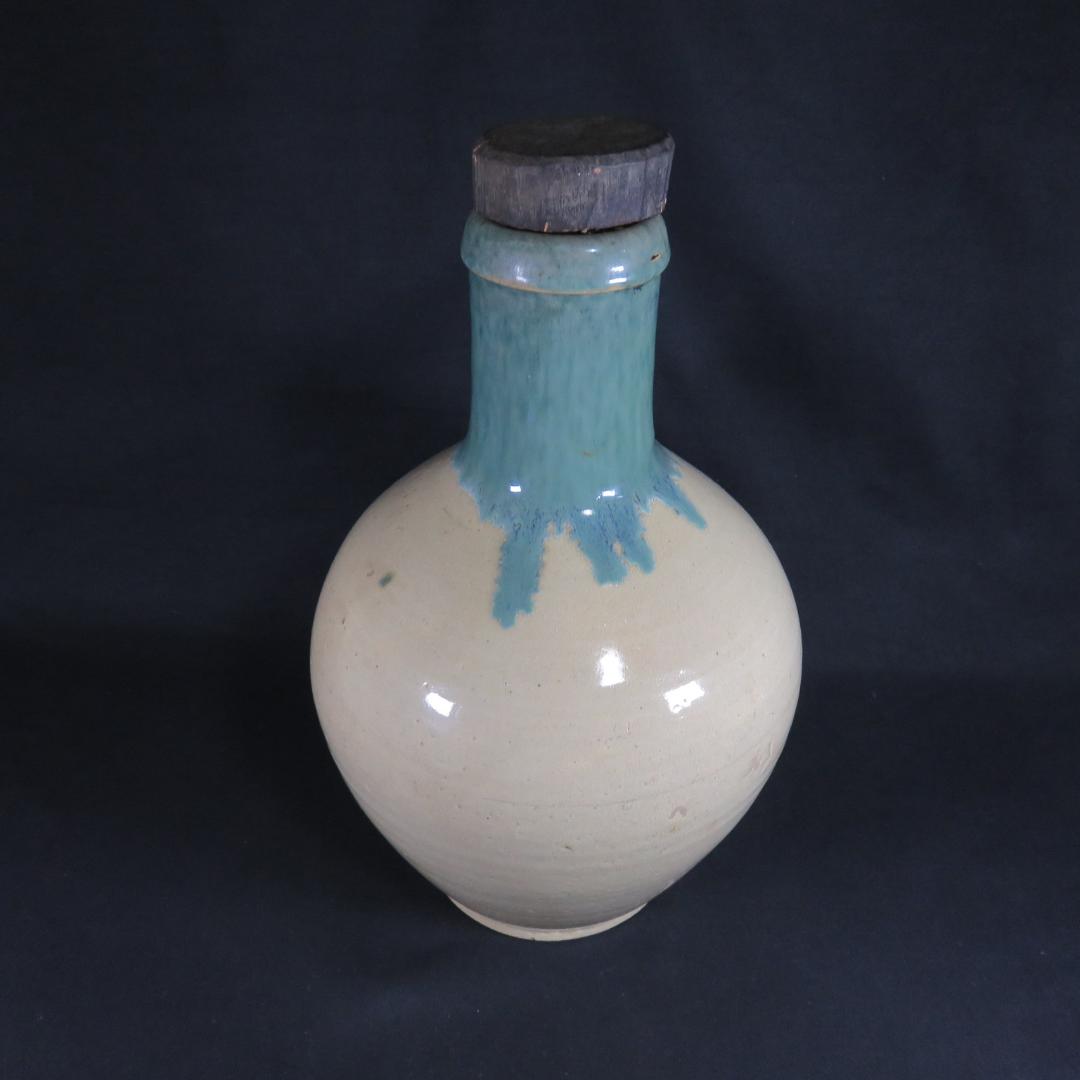 壺 笠間 民藝 大壺 木栓 時代物 窯傷 高さ39センチ