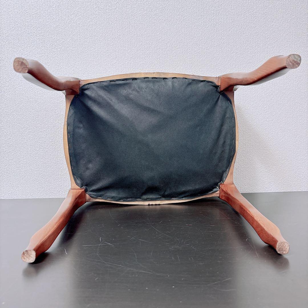 アンティーク調 猫脚スツール 彫刻 椅子 ロココ調 ローラアシュレイ風 姫家具