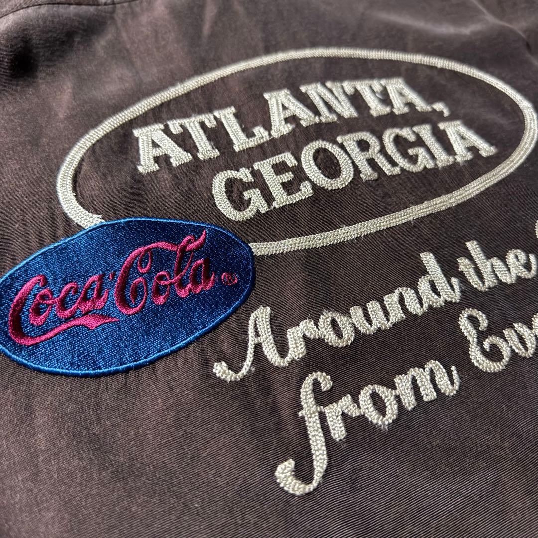 希少 90s Coca Cola コカコーラ ボウリングシャツ 開襟 刺繍