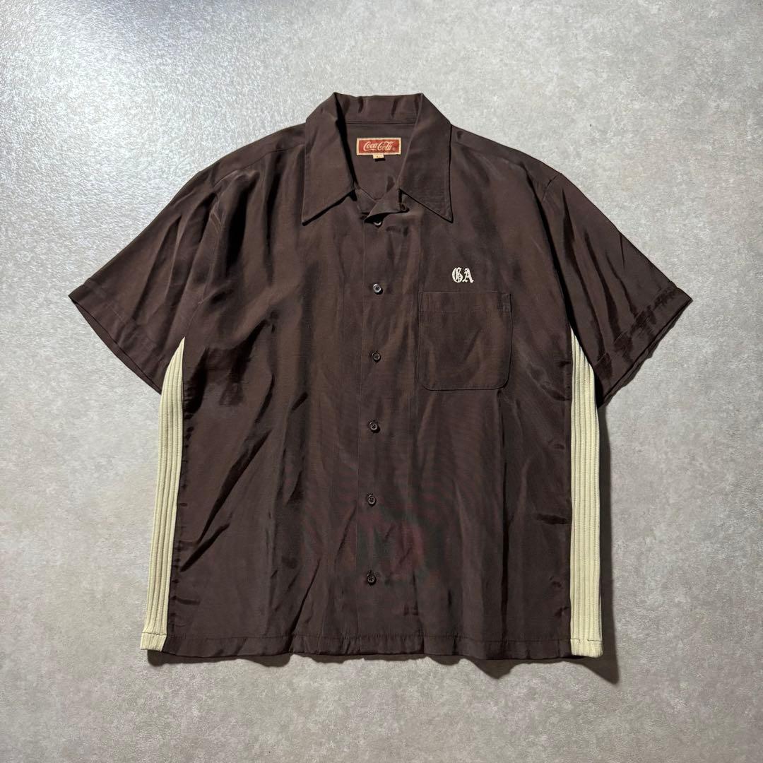 希少 90s Coca Cola コカコーラ ボウリングシャツ 開襟 刺繍