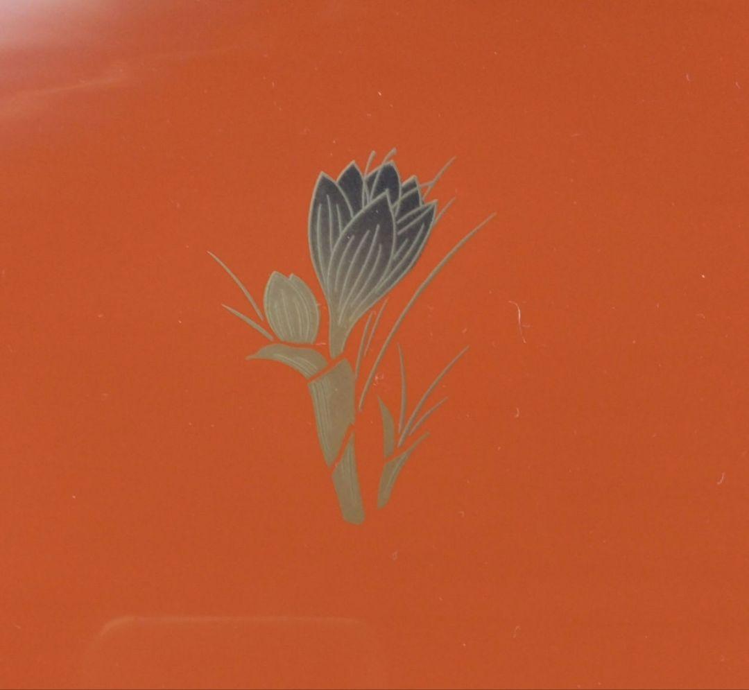 山中塗　要明研二　80 丸会席　サフラン　盆