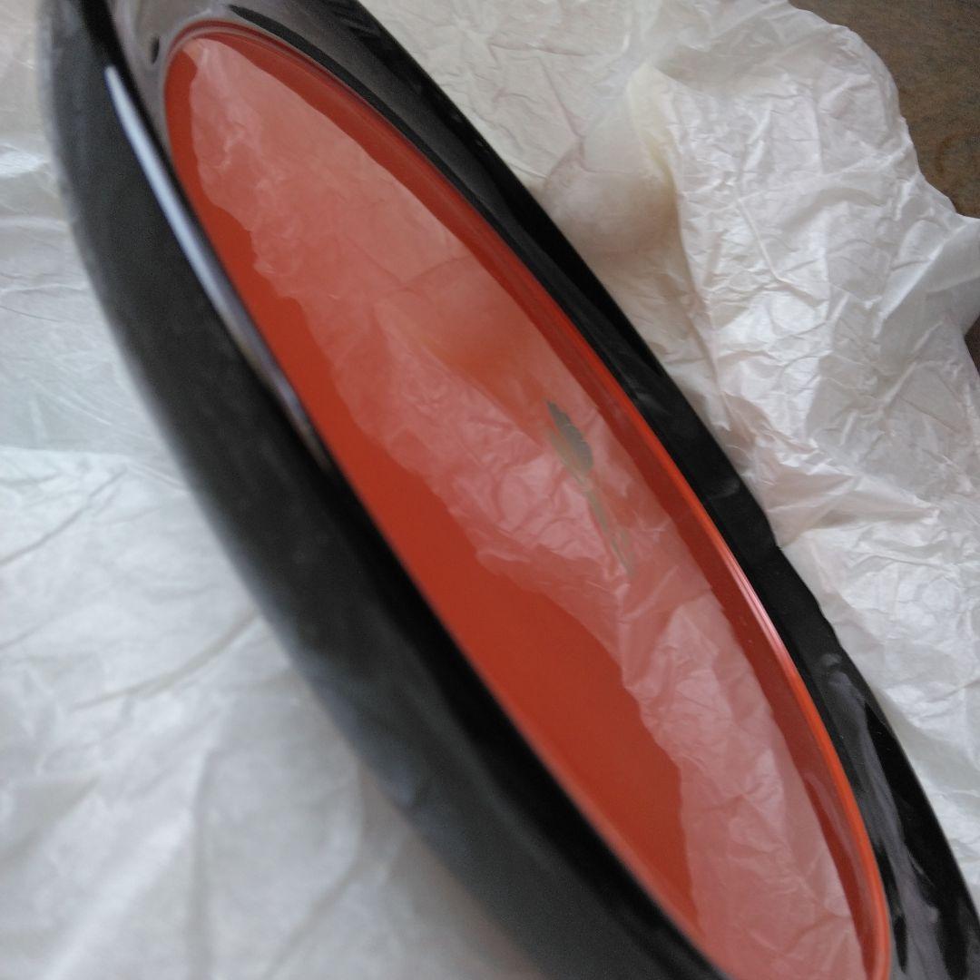 山中塗　要明研二　80 丸会席　サフラン　盆