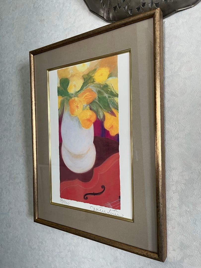 限定版画　額入り　エディション番号、証明書.直筆サイン19/140 ジニー・キム