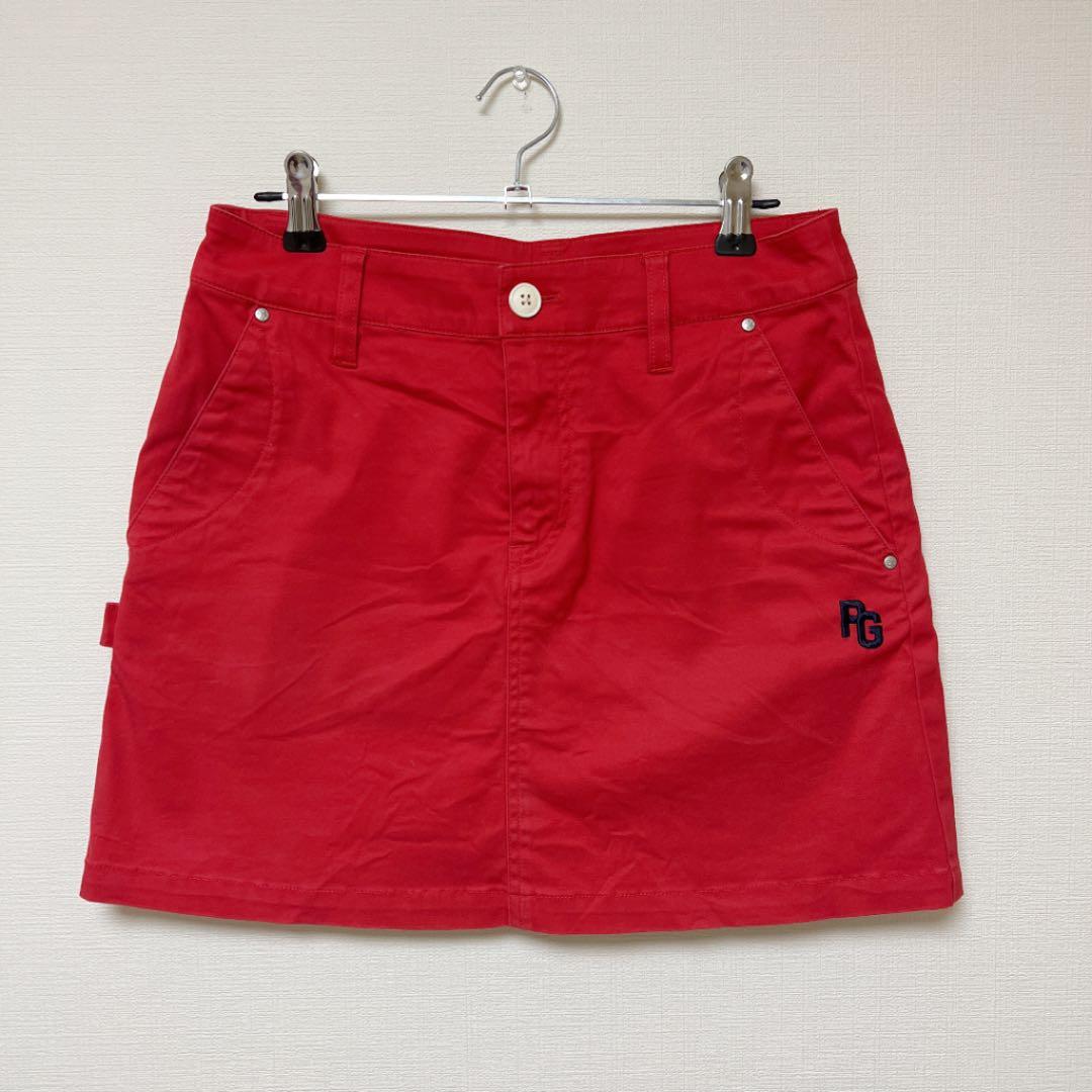 パーリーゲイツ ゴルフスカート 赤色