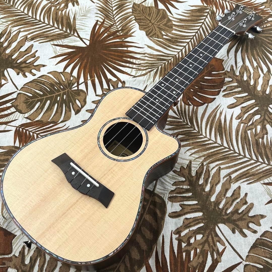 【オール単板】スプルース材とローズウッド材のコンサートウクレレ【UK専門店】