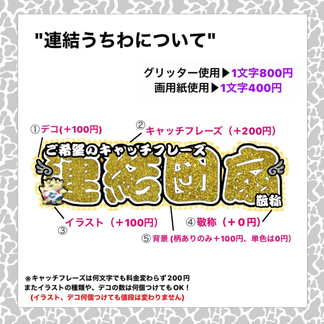 【連結うちわ、うちわ文字オーダーページ】