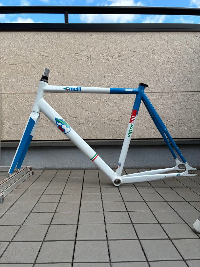 Cinelli Vigorelli 2012 ホワイト/ブルー ブレーキ加工あり