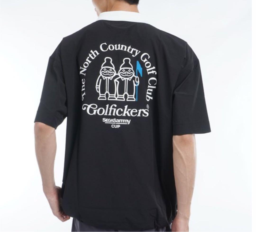 ゴルフィッカーズ　GDO限定 ストレッチ ハーフジップ・ワイド半袖ポロシャツ