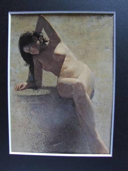 松沢茂雄、【水鏡】、希少画集画、新品高級額・額装付、状態良好