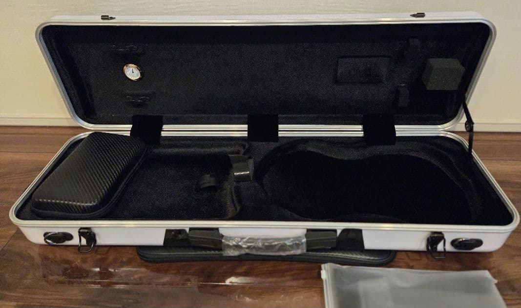 バイオリンケース　ポリカーボネート　ホワイトビスケット　スクエア型　オブロング