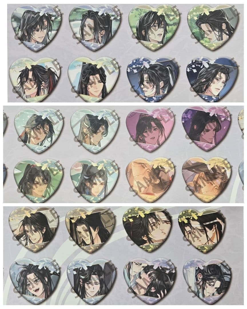 【新品未使用】AGF 2025 限定 魔道祖師 ハート缶バッジ フルコンプ