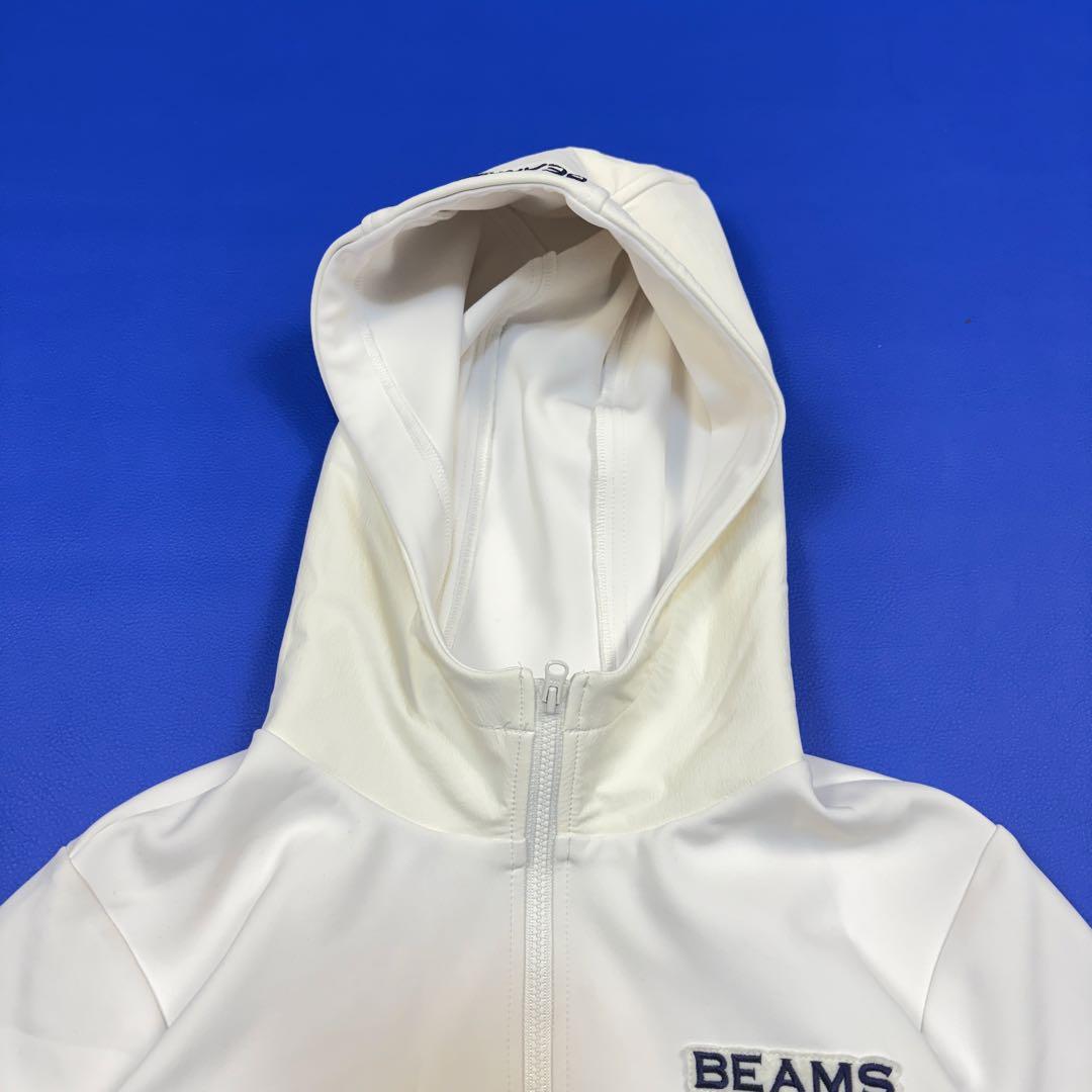 ビームスゴルフ　ダンボール フルジップ ストレッチ　パーカー　L 白　異素材