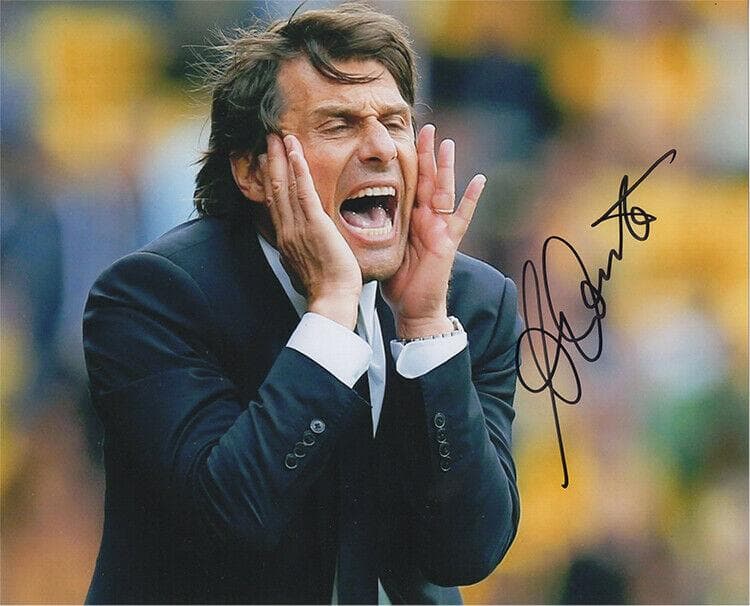 直筆サイン入り写真 アントニオ・コンテ コーチ SA鑑定済