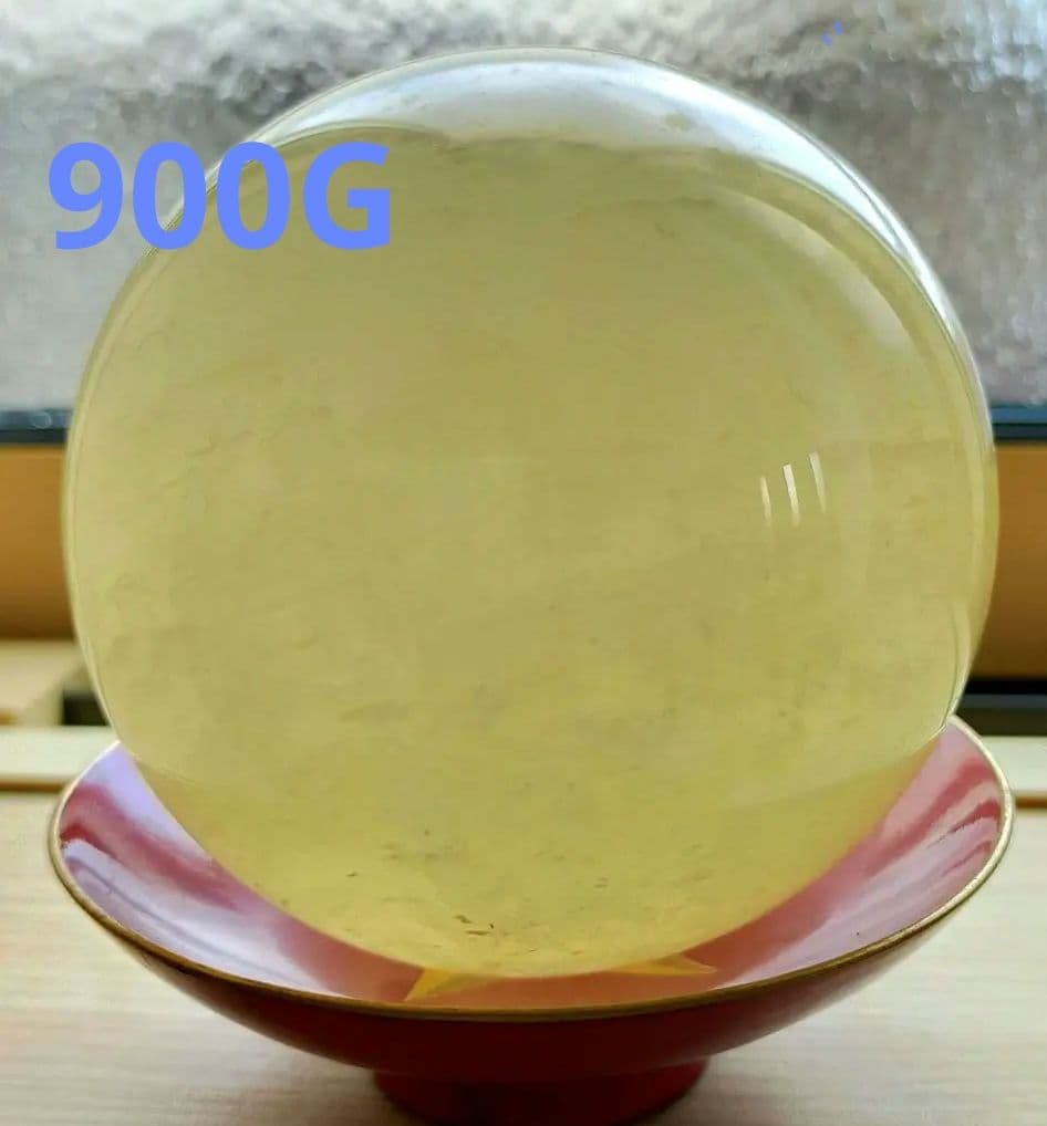 セール✨天然石　大型イエローカルサイト　丸玉　祈願　運気上昇　縁起置物