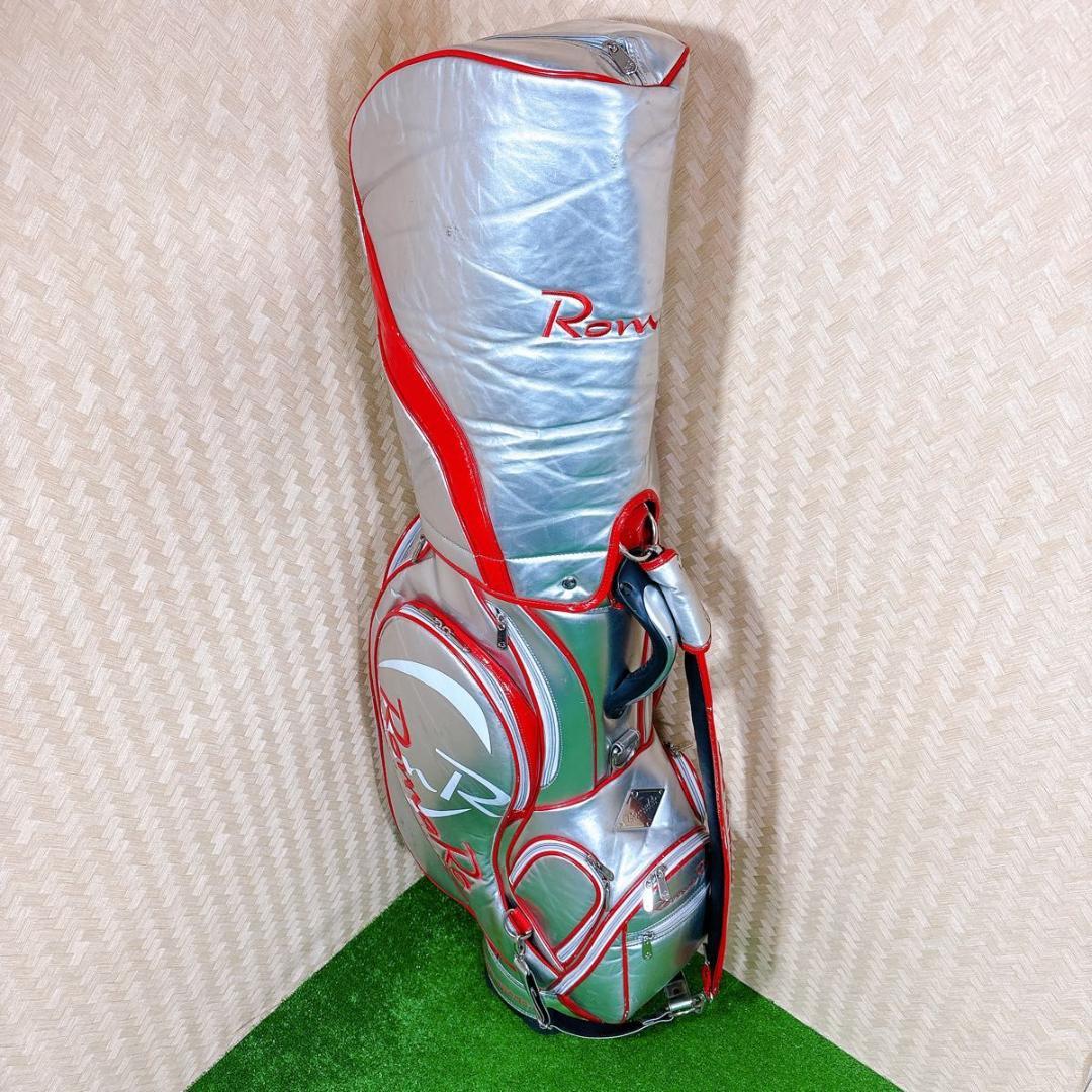 Romoro ロマロ　カートタイプ　キャディバッグ　シルバー　レッド