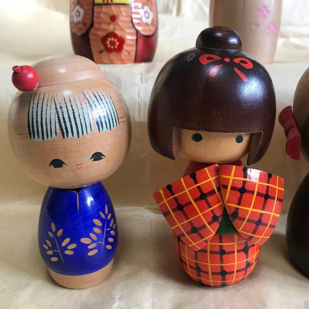 [タイムセール]こけしセット民芸品　置物　日本　人形伝統工芸品インテリア こけし