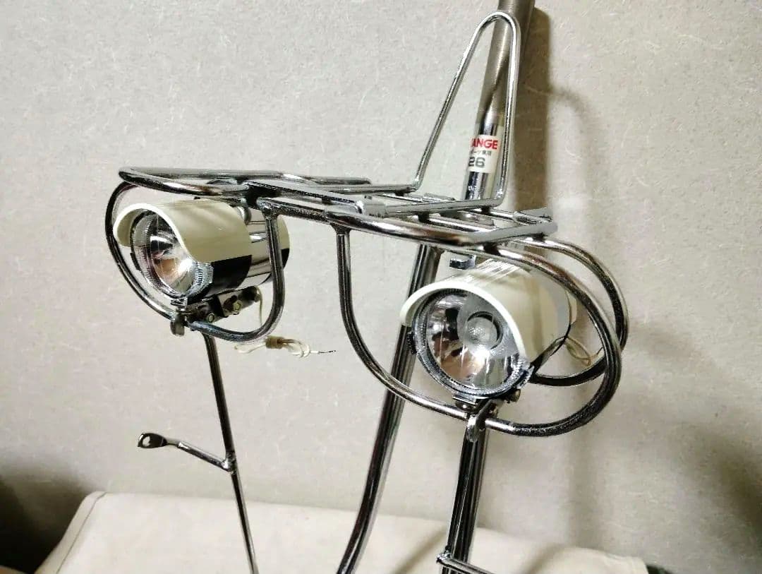 稀少新品 2灯フロントキャリア オプションダボ付フラッシャー自転車 ランドナー