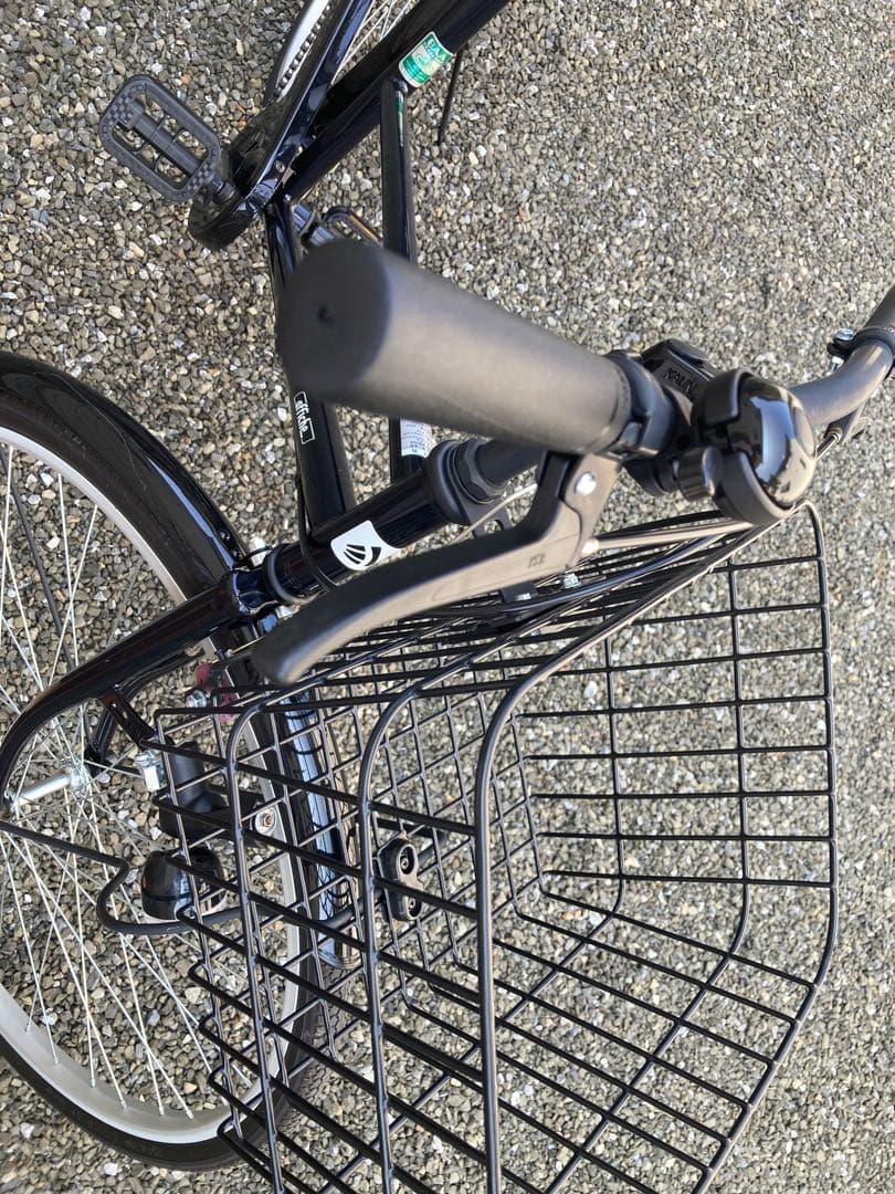 【引取限定】affiche シティサイクル 黒 前バスケット付き