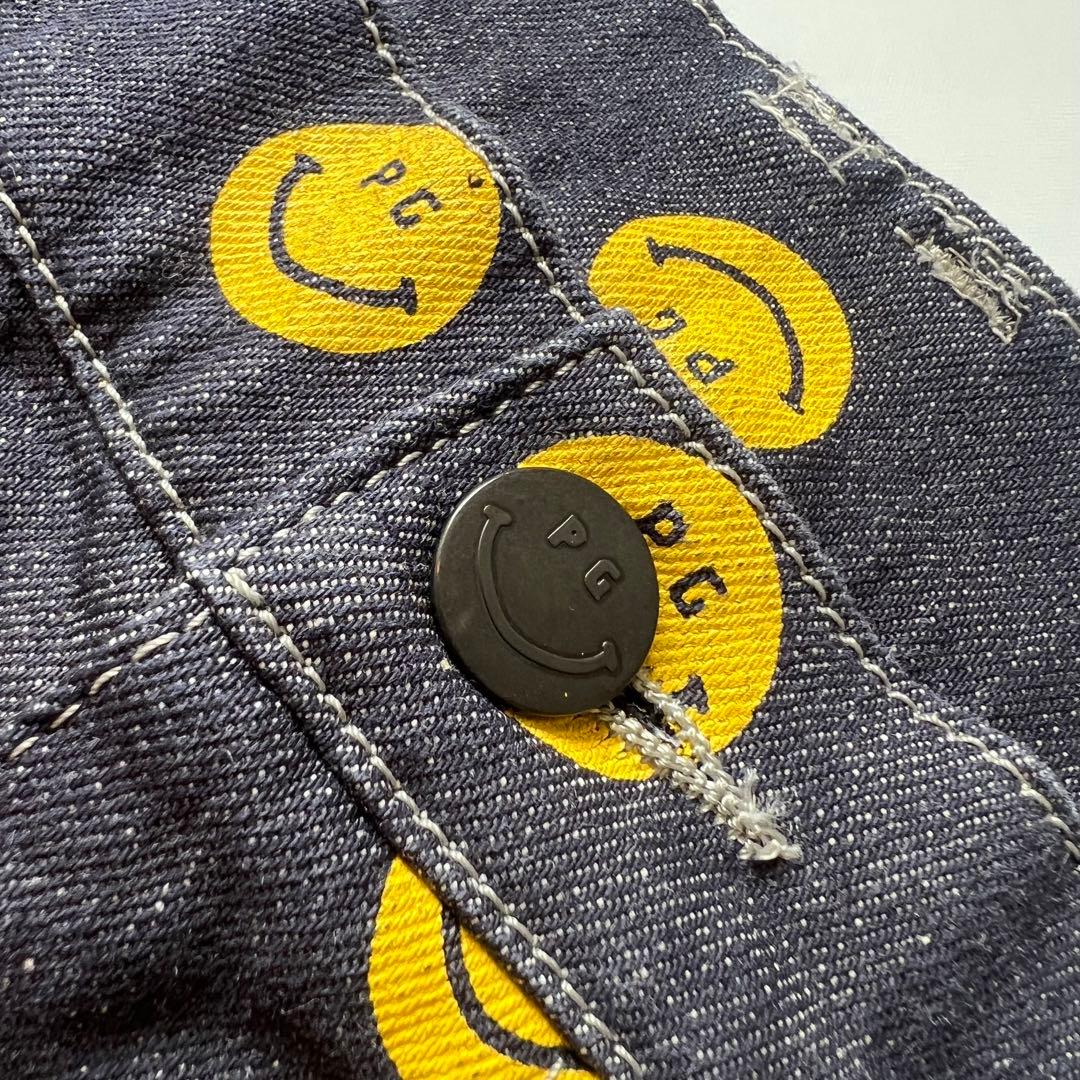 Pearly gates パーリーゲイツ　デニム　ハーフパンツ　スマイル　L
