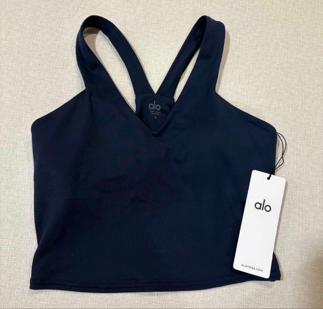 ALO yoga タンクトップ AIRBRUSH REAL BRA ネイビー