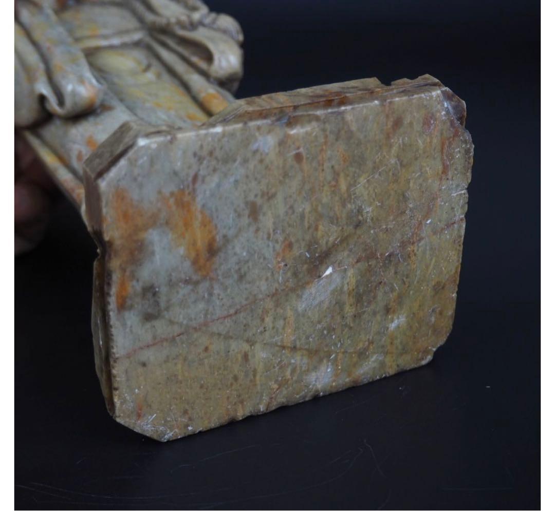 送料無料　寿山石細密彫刻　弘法大師像　高さ30ｃｍ