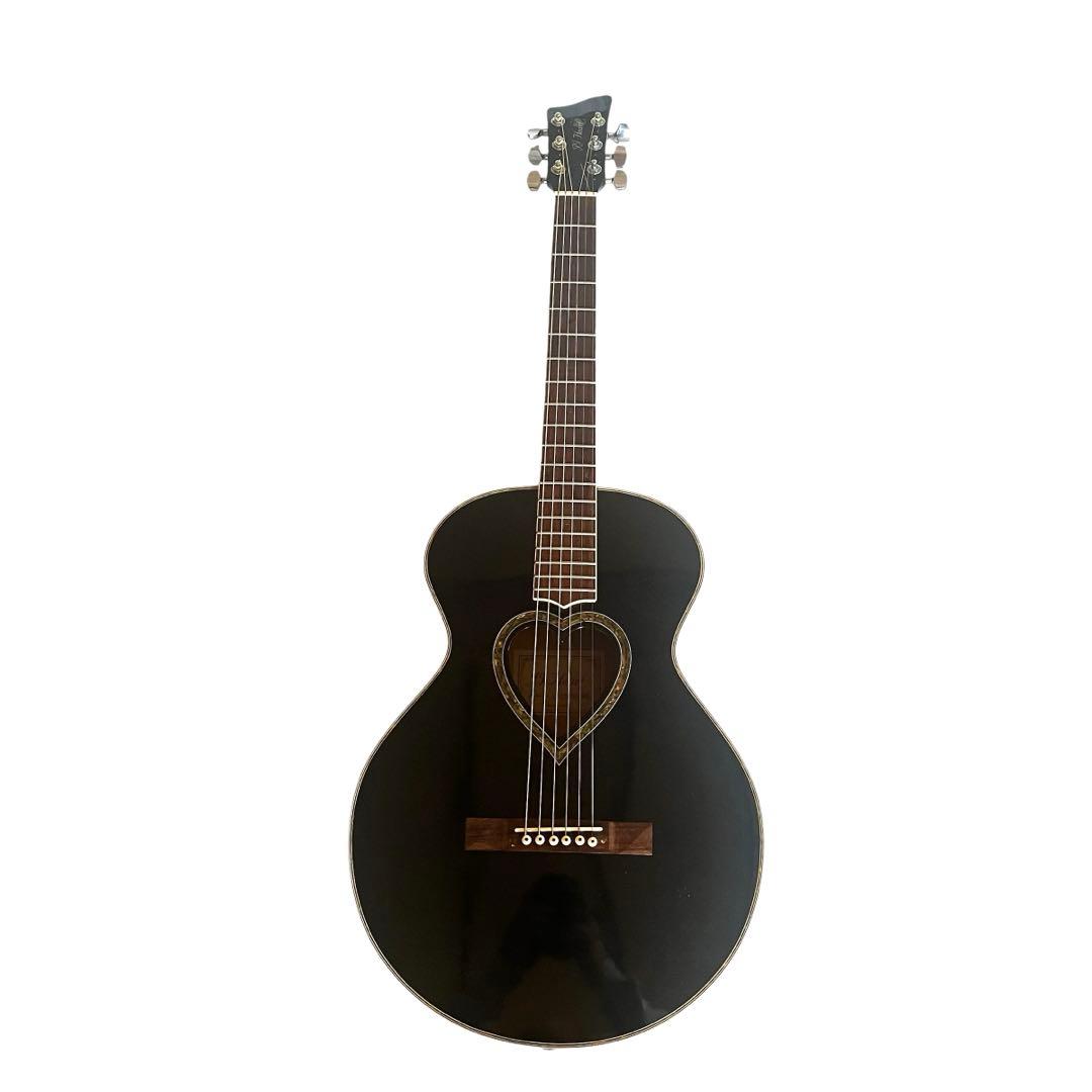 ハート型 ホール　ブラック アコースティックギター　JJ HEART