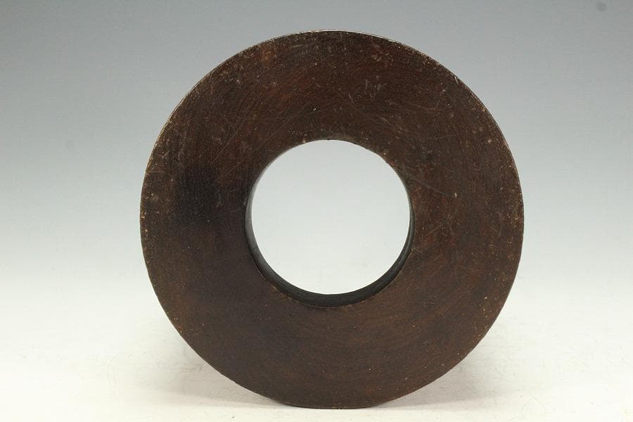 中国美術 木彫 刻文字 筆筒 文房具(K-A829)