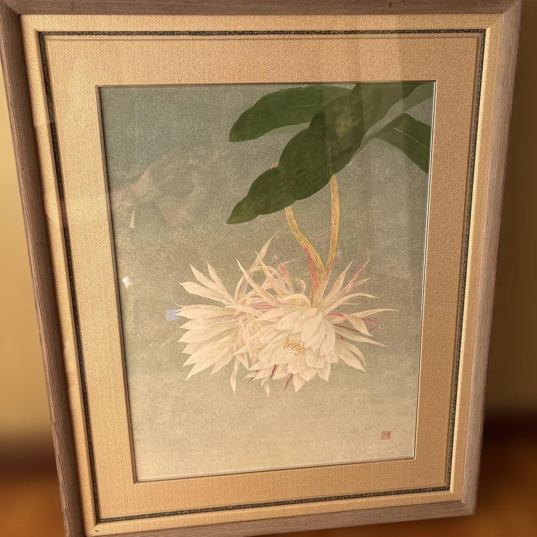 絵画　月下美人　　⚠️素人画