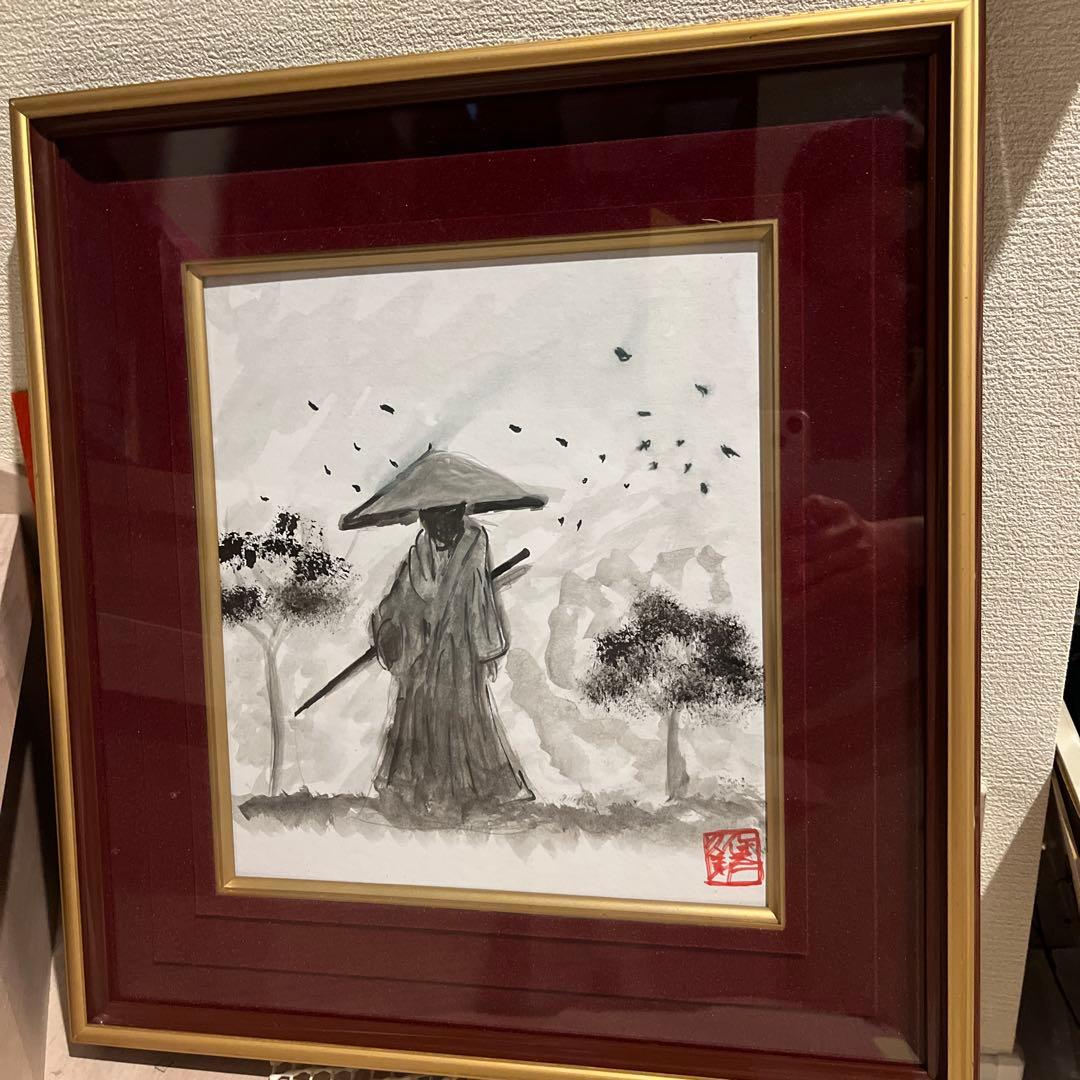 水墨画 侍の絵27✖️24