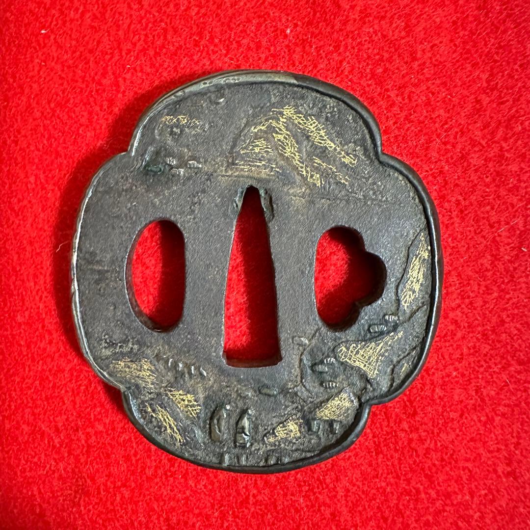 鉄地　金象嵌刀装具 鍔 刀鍔 骨董品 鉄地 鐔 武具　鉄瓶蓋 10個セット