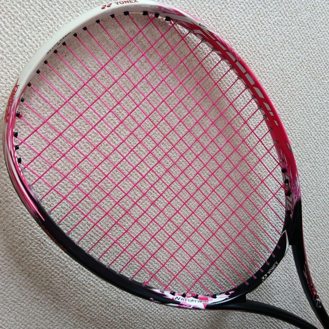 【未使用】YONEX Nitroframe テニスラケット ピンク&収納バッグ