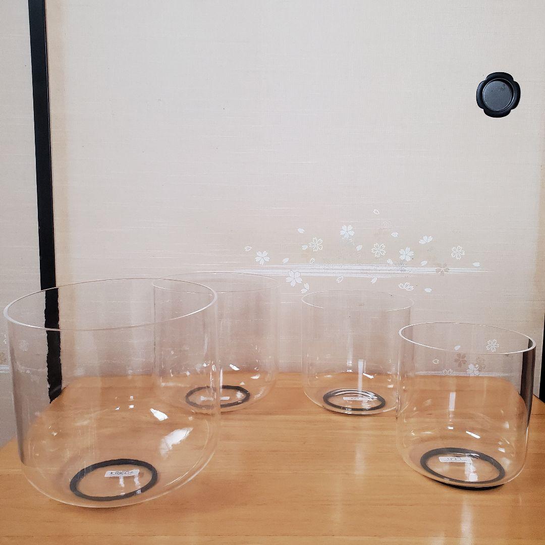 クリスタルボウル 4個セット 持ち運び布ケース・マレット・パンフレット付